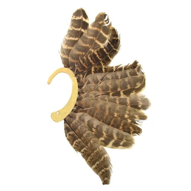 Long Feather Tassel Cuff Clip Earring Ear Cuffs - The Burner Shop
