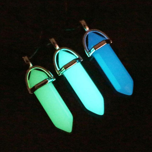 Luminous Fluorescent Glow in the Dark Hexagonal Column Necklace Necklaces - The Burner Shop