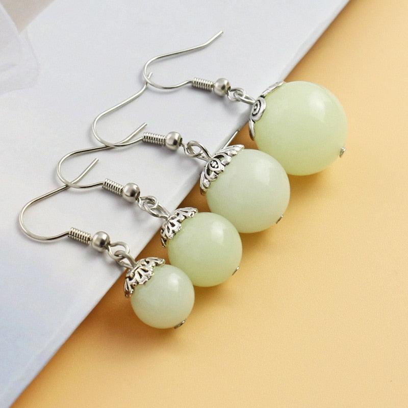 Luminous Round Drop Earrings Earrings - The Burner Shop