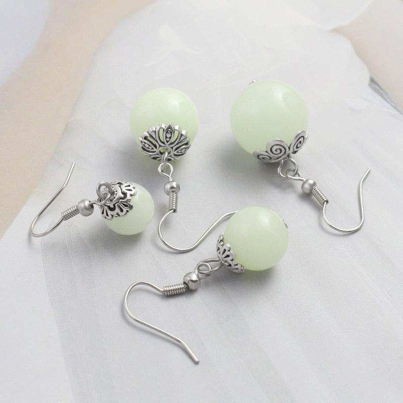 Luminous Round Drop Earrings Earrings - The Burner Shop