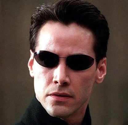 Matrix Neo Retro Oval Sunglasses Sunglasses - The Burner Shop