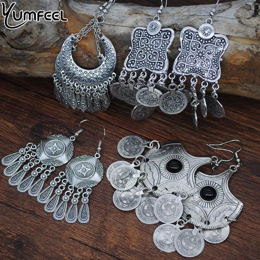 Metal Coin Drop Earrings Earrings - The Burner Shop