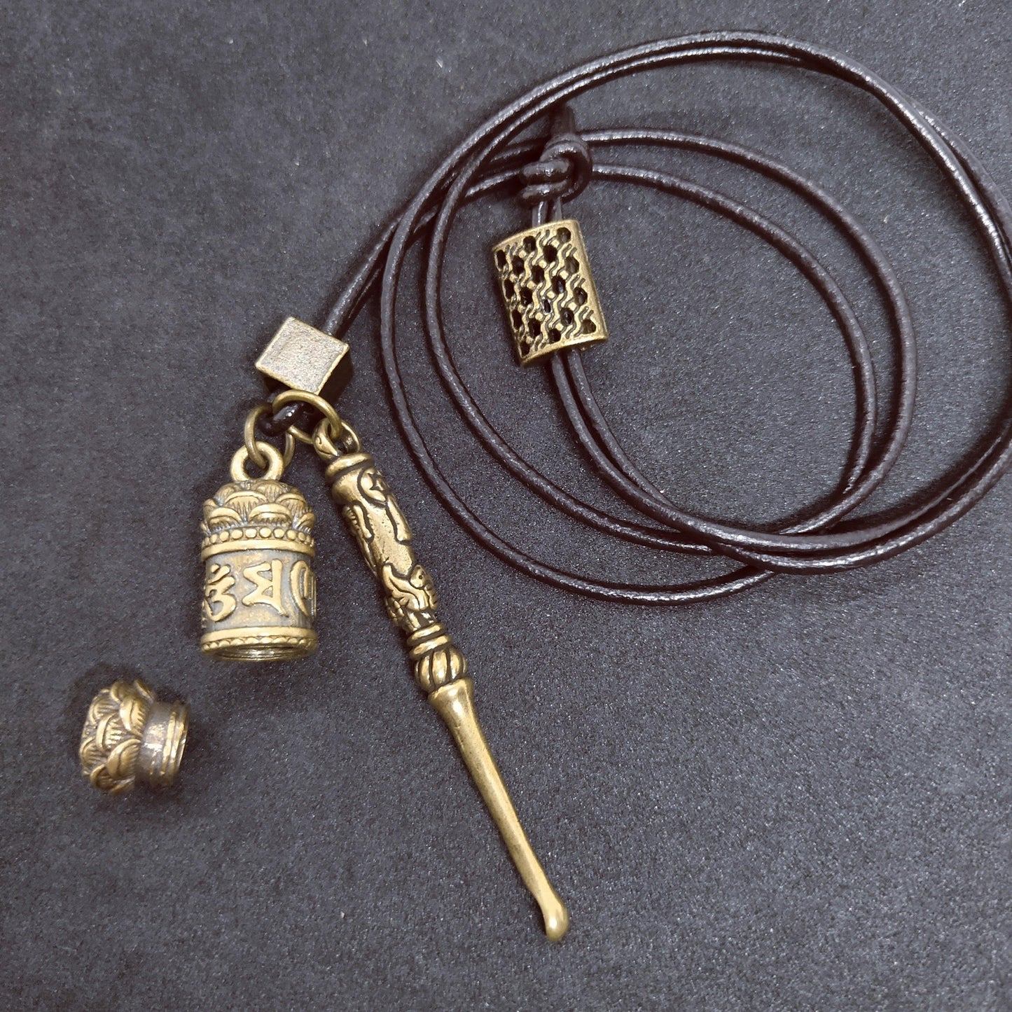 Mini Spoon with Brass Jar Pendants Necklaces - The Burner Shop