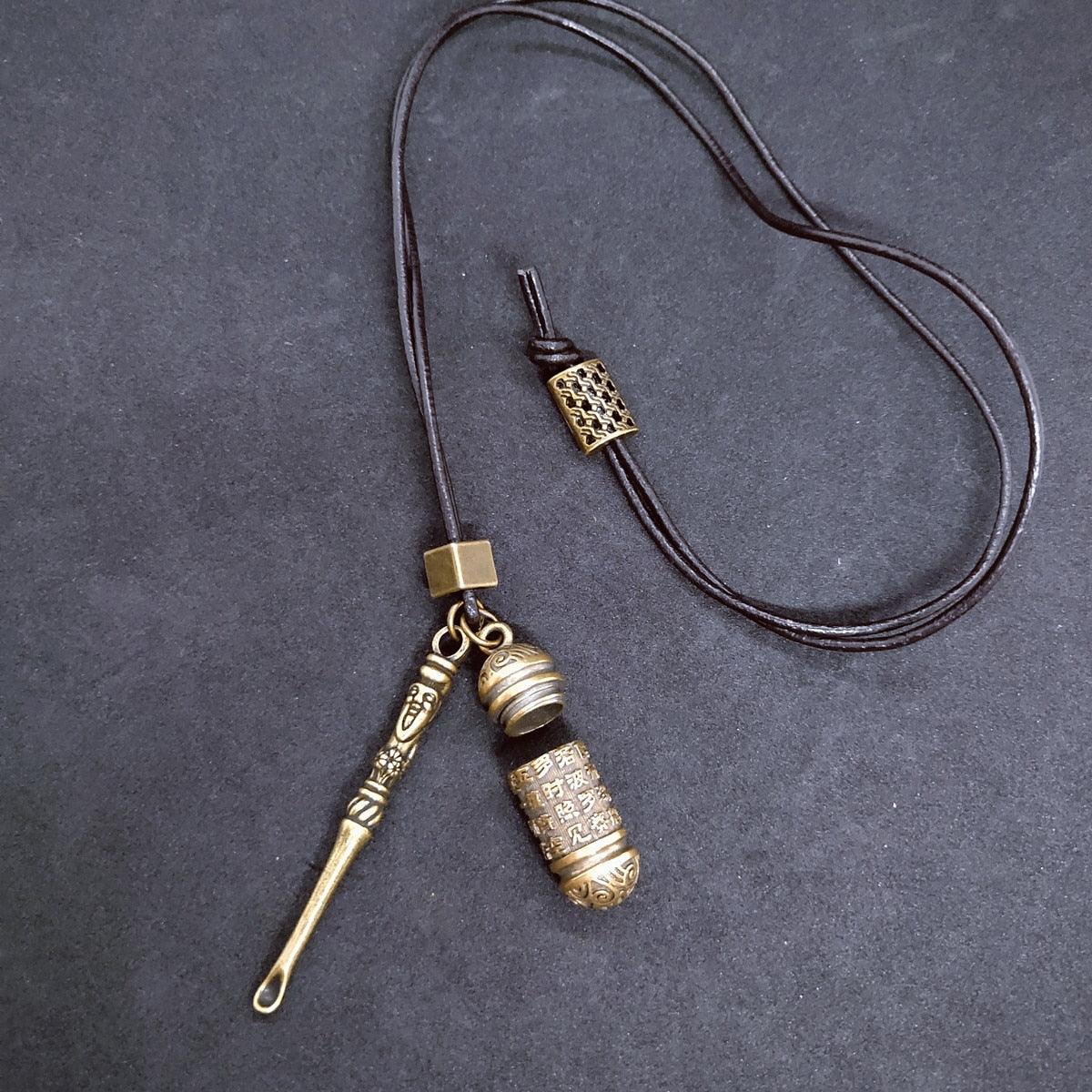 Mini Spoon with Brass Jar Pendants Necklaces - The Burner Shop