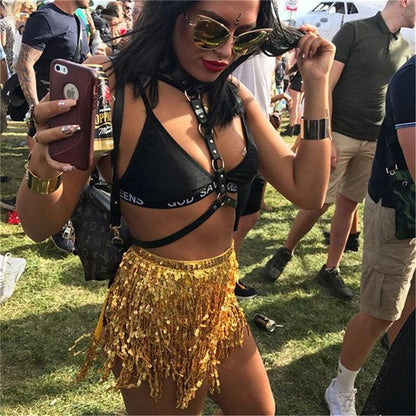Mini Wrap Glitter Skirt Skirts - The Burner Shop