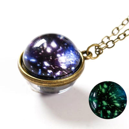 Moon & Galaxy Sphere Necklace Necklaces - The Burner Shop
