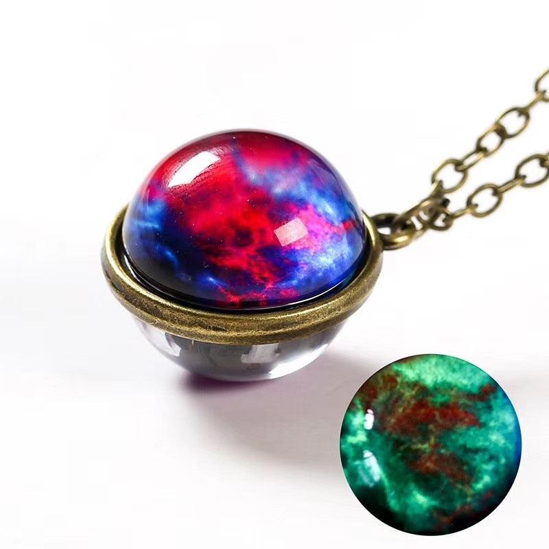 Moon & Galaxy Sphere Necklace Necklaces - The Burner Shop