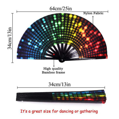 Multi-colour Fan Hand Fan - The Burner Shop