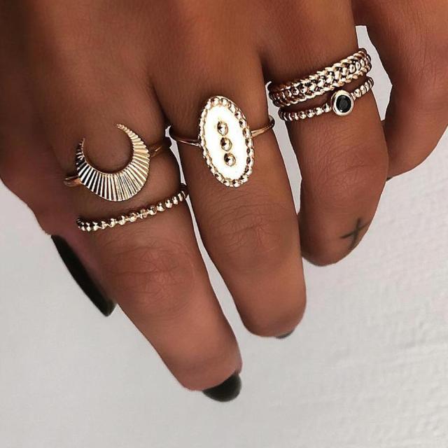 Multi-Piece Vintage Bohemian Rings Rings - The Burner Shop