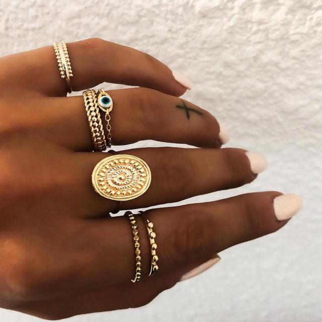 Multi-Piece Vintage Bohemian Rings Rings - The Burner Shop