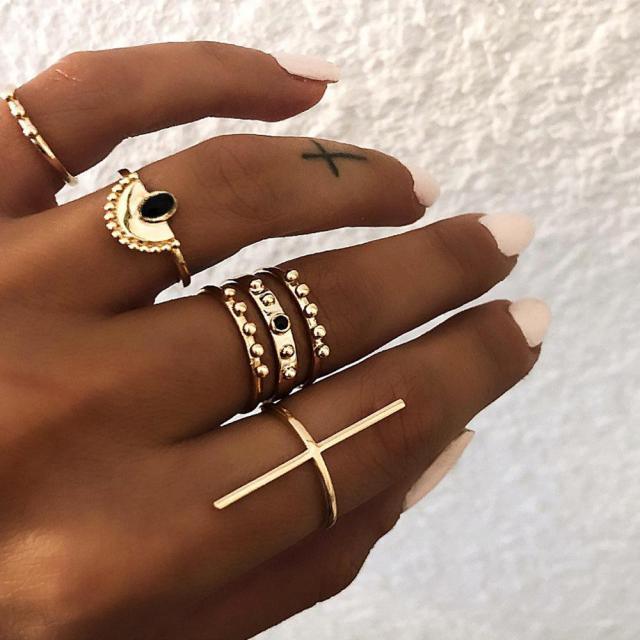 Multi-Piece Vintage Bohemian Rings Rings - The Burner Shop