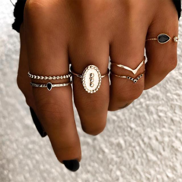 Multi-Piece Vintage Bohemian Rings Rings - The Burner Shop