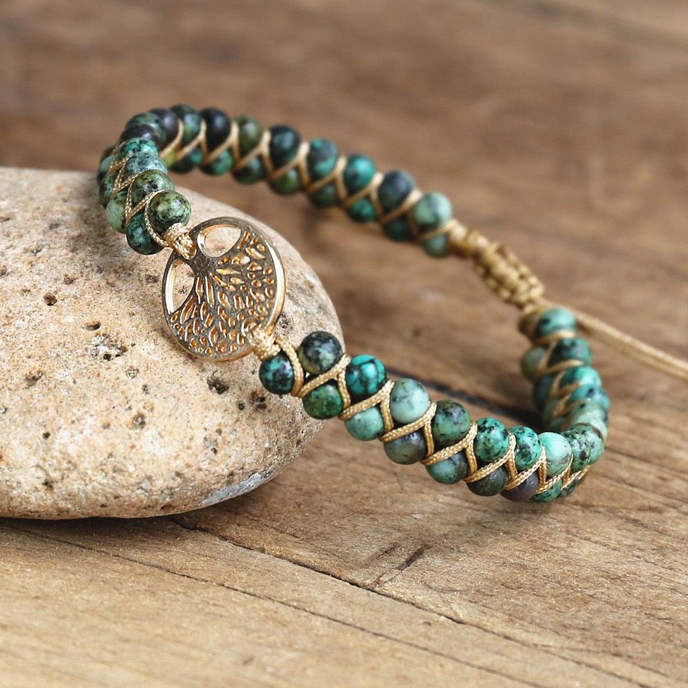 Natural African Stone Beaded Bracelet Bracelets - The Burner Shop