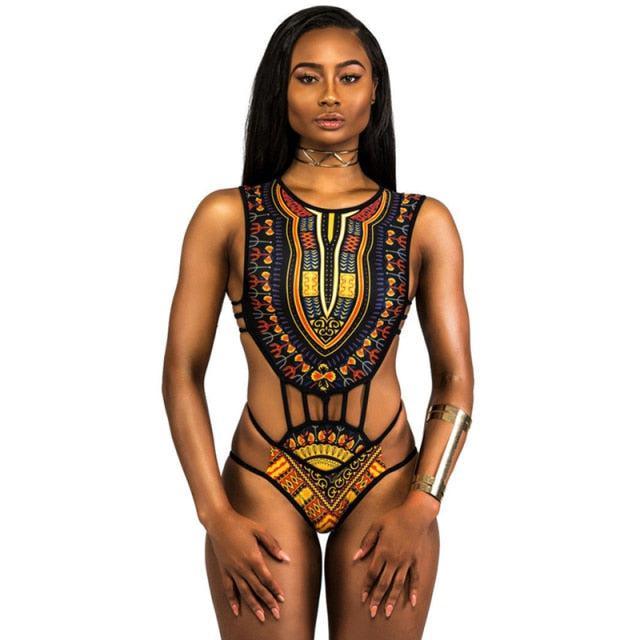 One-Piece Ethnic Style Swimsuit Swimwear - The Burner Shop