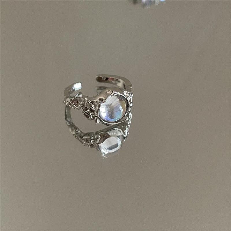 Opal Irregular Natural Stone Ring Rings - The Burner Shop