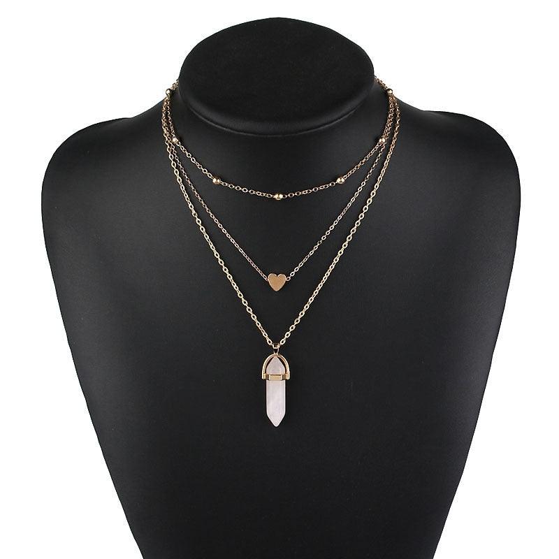 Opal Stone Boho Multi Layer Necklaces Necklaces - The Burner Shop