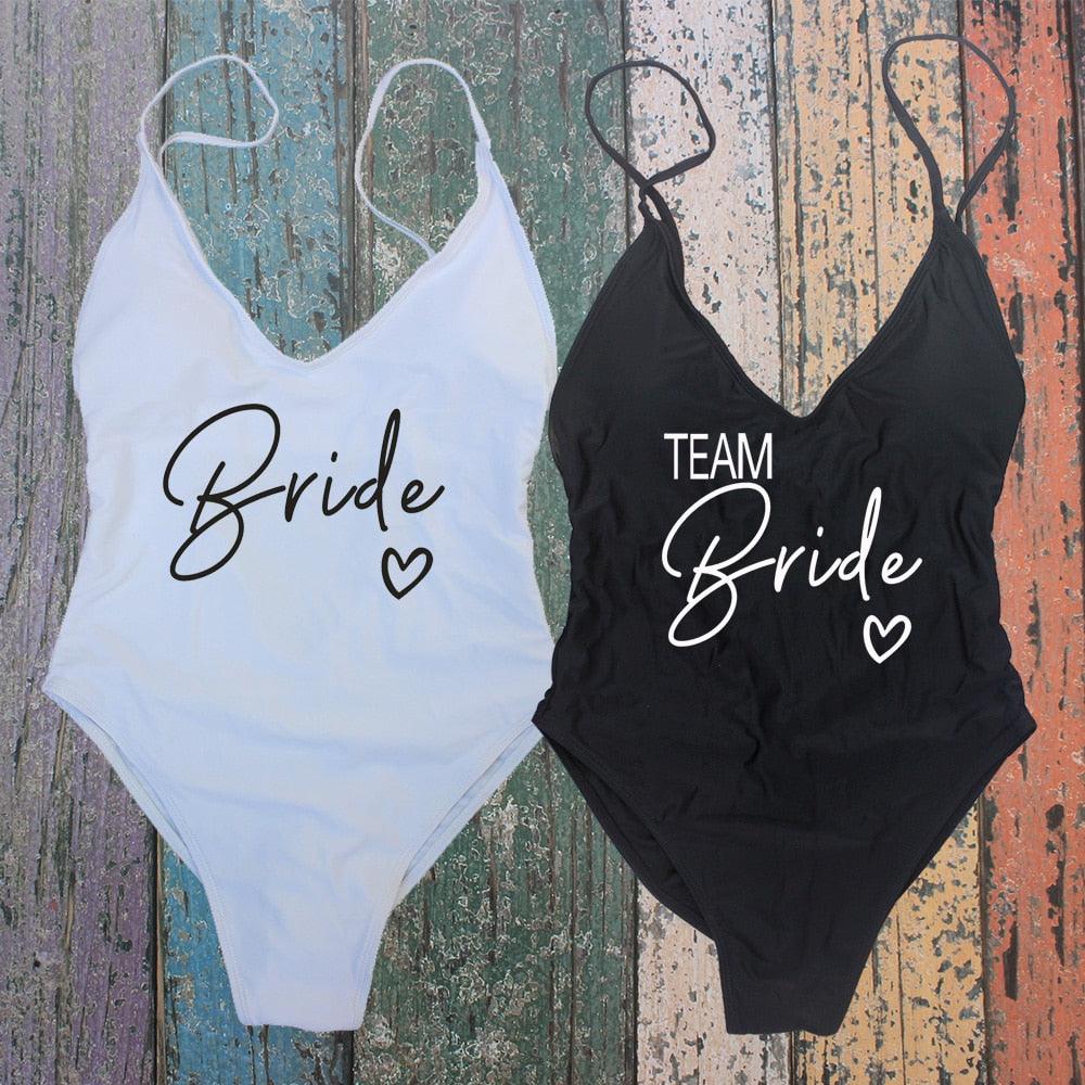 Padded Bride / Team Bride One Piece Swimsuit Swimwear - The Burner Shop