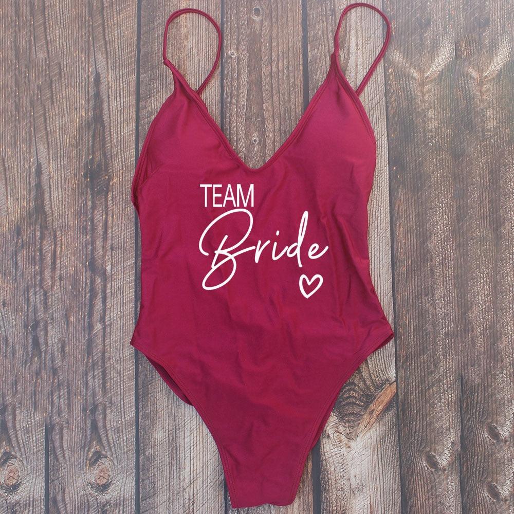 Padded Bride / Team Bride One Piece Swimsuit Swimwear - The Burner Shop