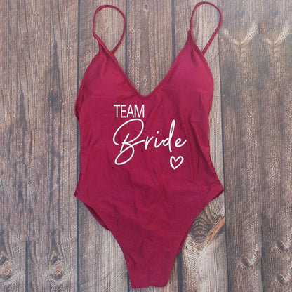 Padded Bride / Team Bride One Piece Swimsuit Swimwear - The Burner Shop