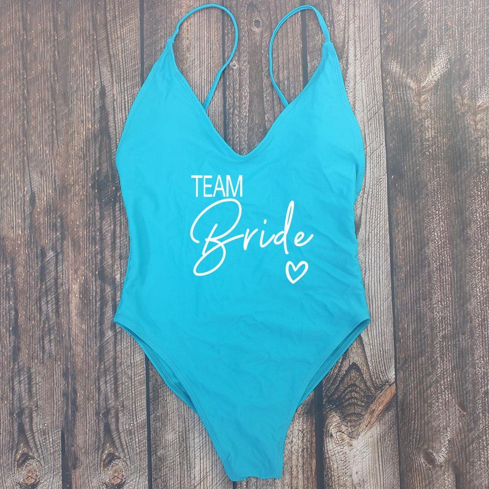 Padded Bride / Team Bride One Piece Swimsuit Swimwear - The Burner Shop