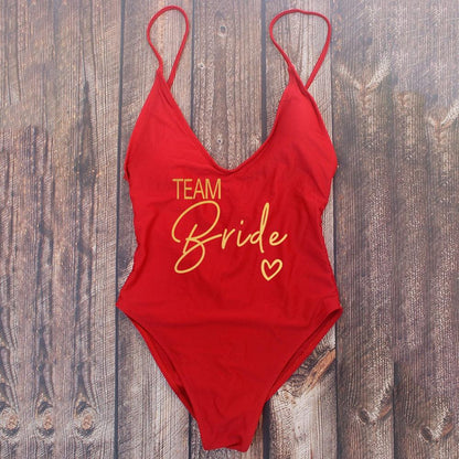 Padded Bride / Team Bride One Piece Swimsuit Swimwear - The Burner Shop