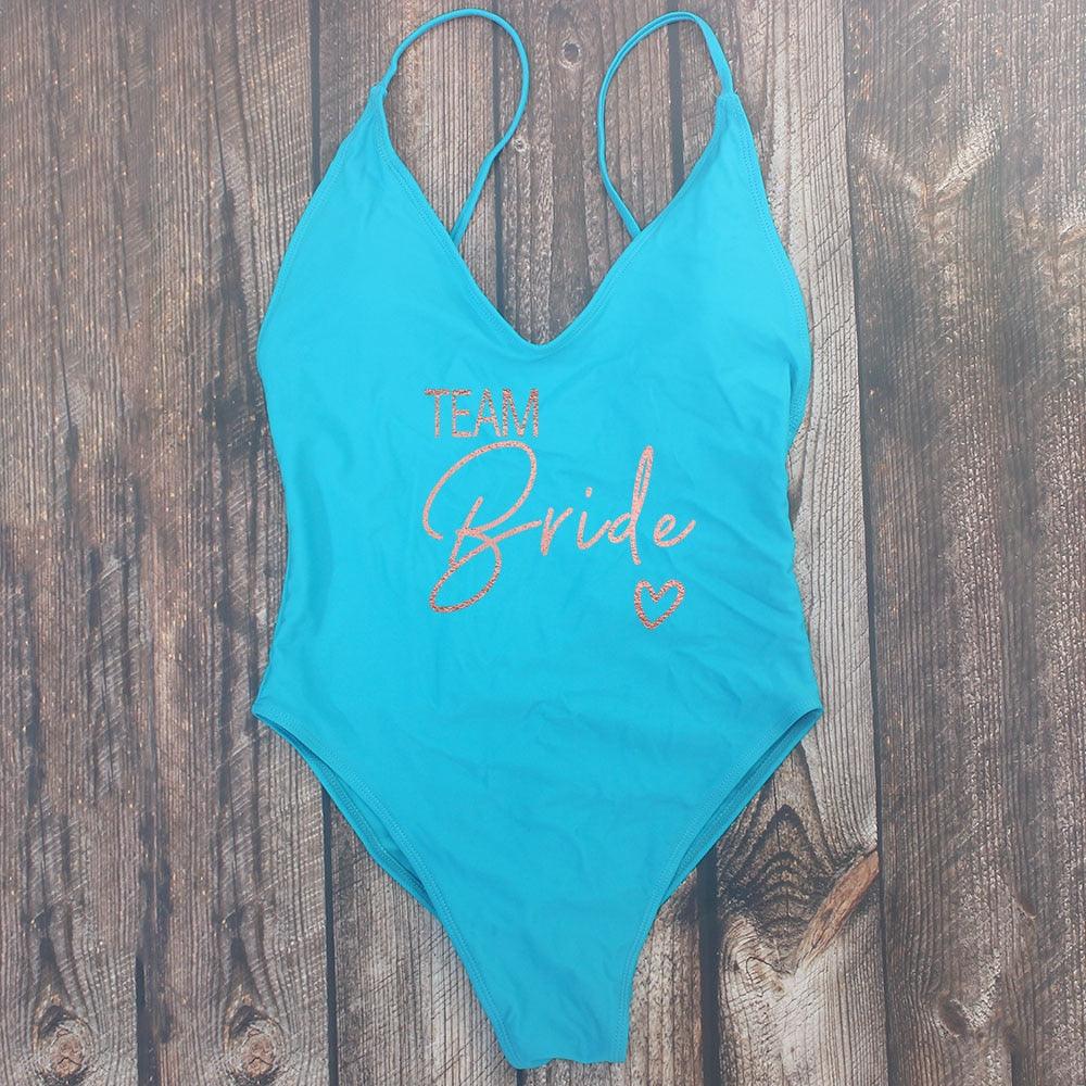 Padded Bride / Team Bride One Piece Swimsuit Swimwear - The Burner Shop