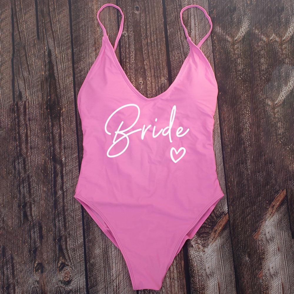 Padded Bride / Team Bride One Piece Swimsuit Swimwear - The Burner Shop