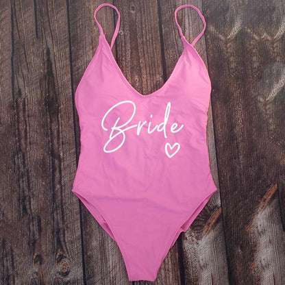 Padded Bride / Team Bride One Piece Swimsuit Swimwear - The Burner Shop