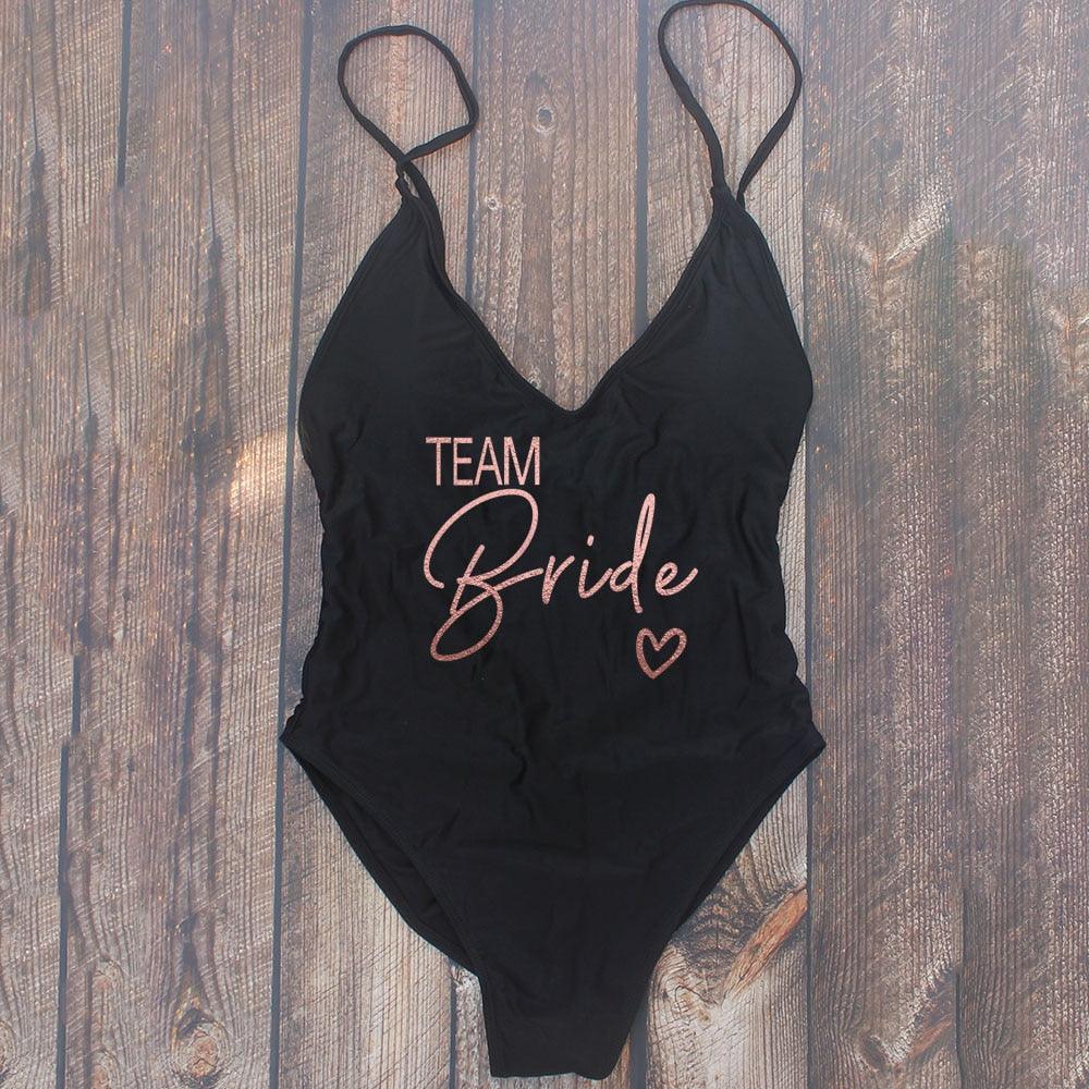 Padded Bride / Team Bride One Piece Swimsuit Swimwear - The Burner Shop