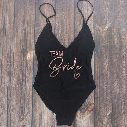Padded Bride / Team Bride One Piece Swimsuit Swimwear - The Burner Shop