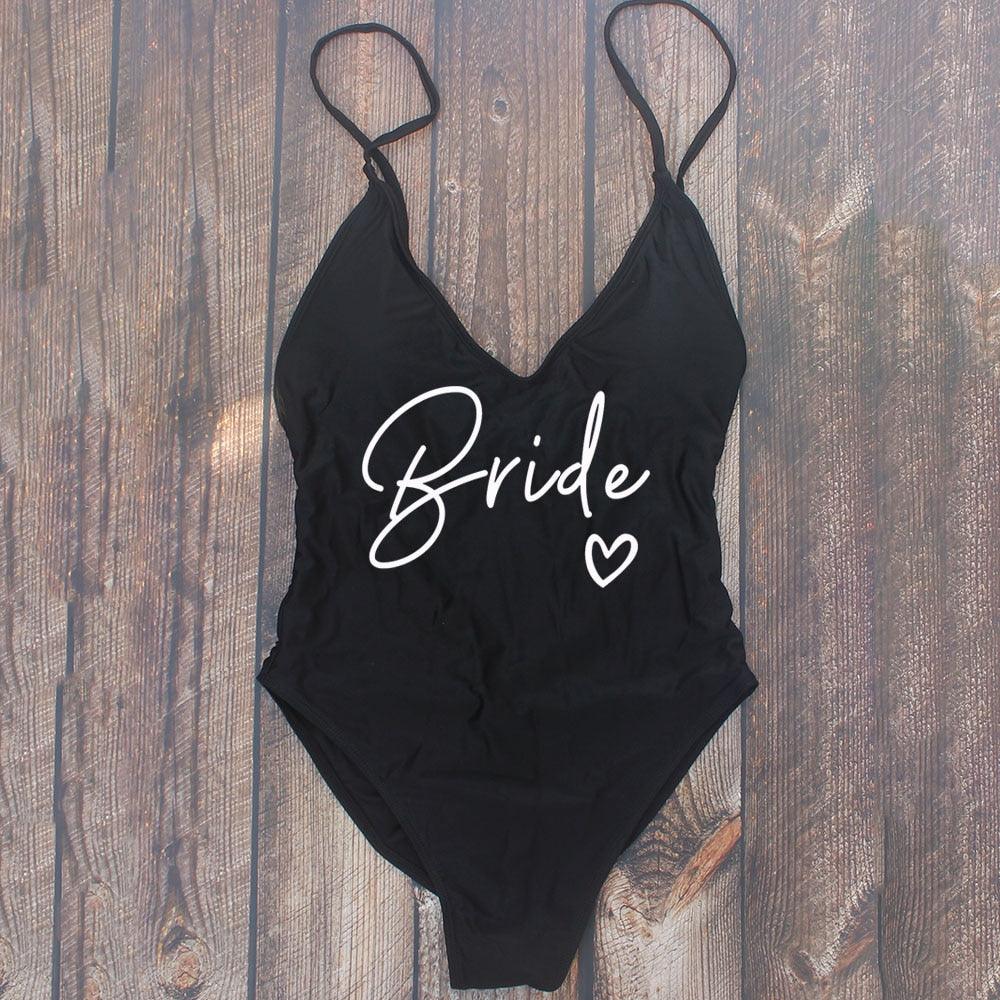 Padded Bride / Team Bride One Piece Swimsuit Swimwear - The Burner Shop