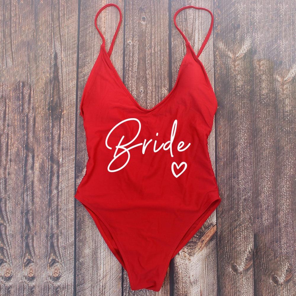 Padded Bride / Team Bride One Piece Swimsuit Swimwear - The Burner Shop