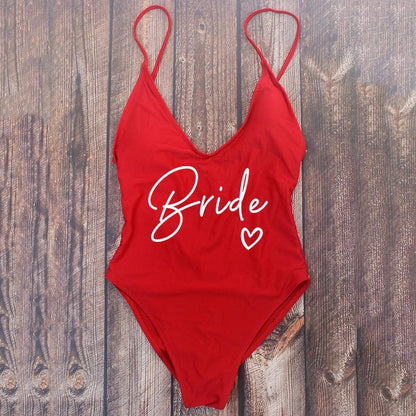 Padded Bride / Team Bride One Piece Swimsuit Swimwear - The Burner Shop