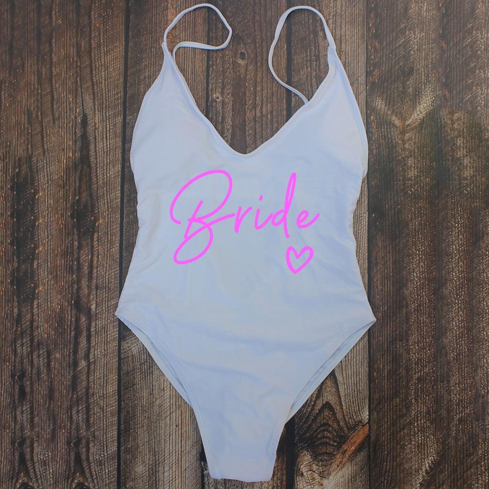 Padded Bride / Team Bride One Piece Swimsuit Swimwear - The Burner Shop