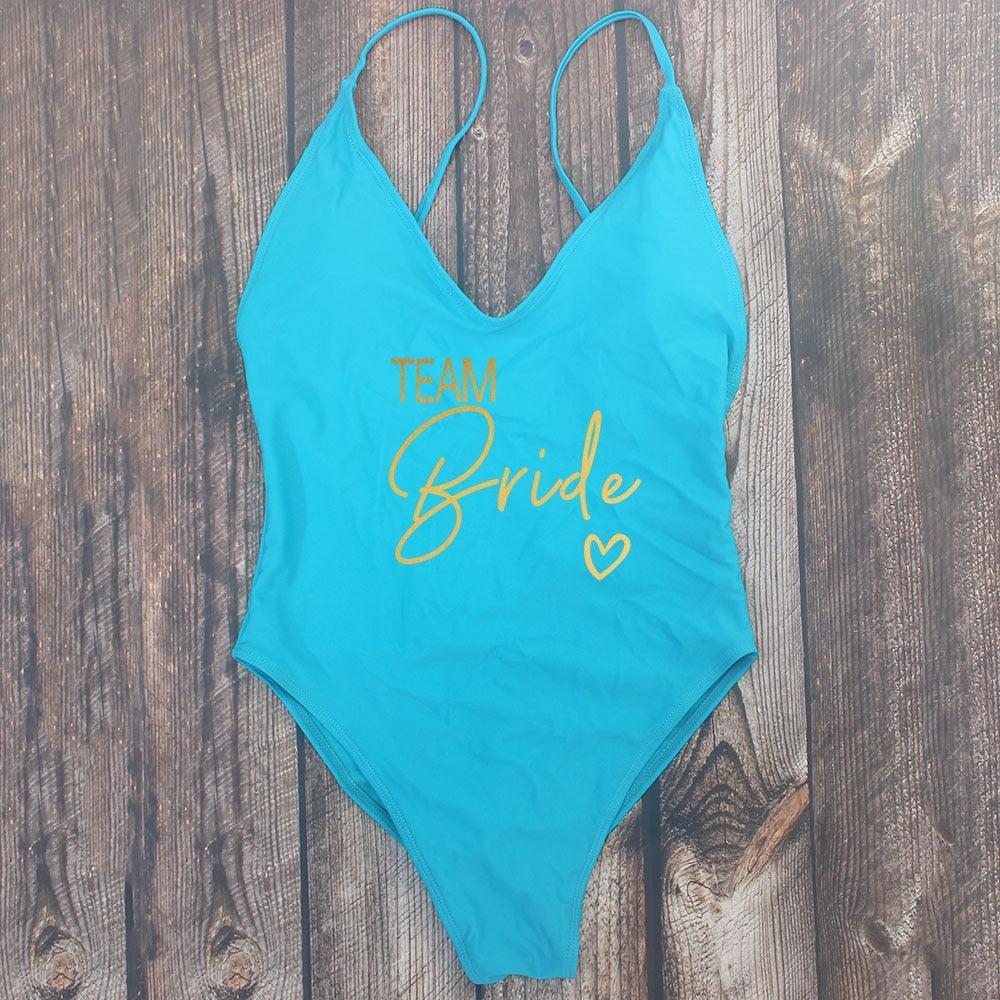 Padded Bride / Team Bride One Piece Swimsuit Swimwear - The Burner Shop