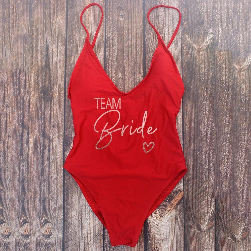 Padded Bride / Team Bride One Piece Swimsuit Swimwear - The Burner Shop