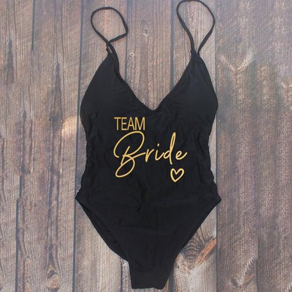 Padded Bride / Team Bride One Piece Swimsuit Swimwear - The Burner Shop