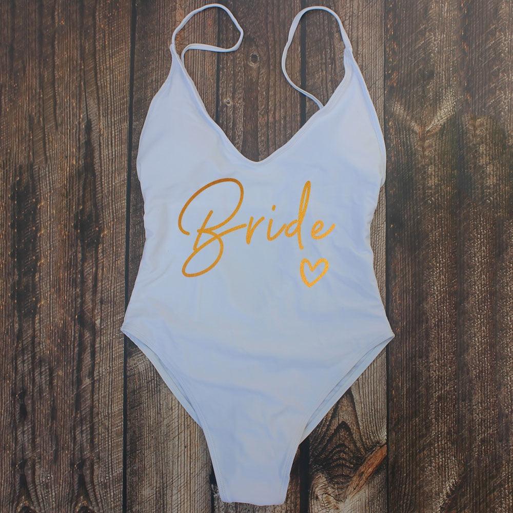 Padded Bride / Team Bride One Piece Swimsuit Swimwear - The Burner Shop