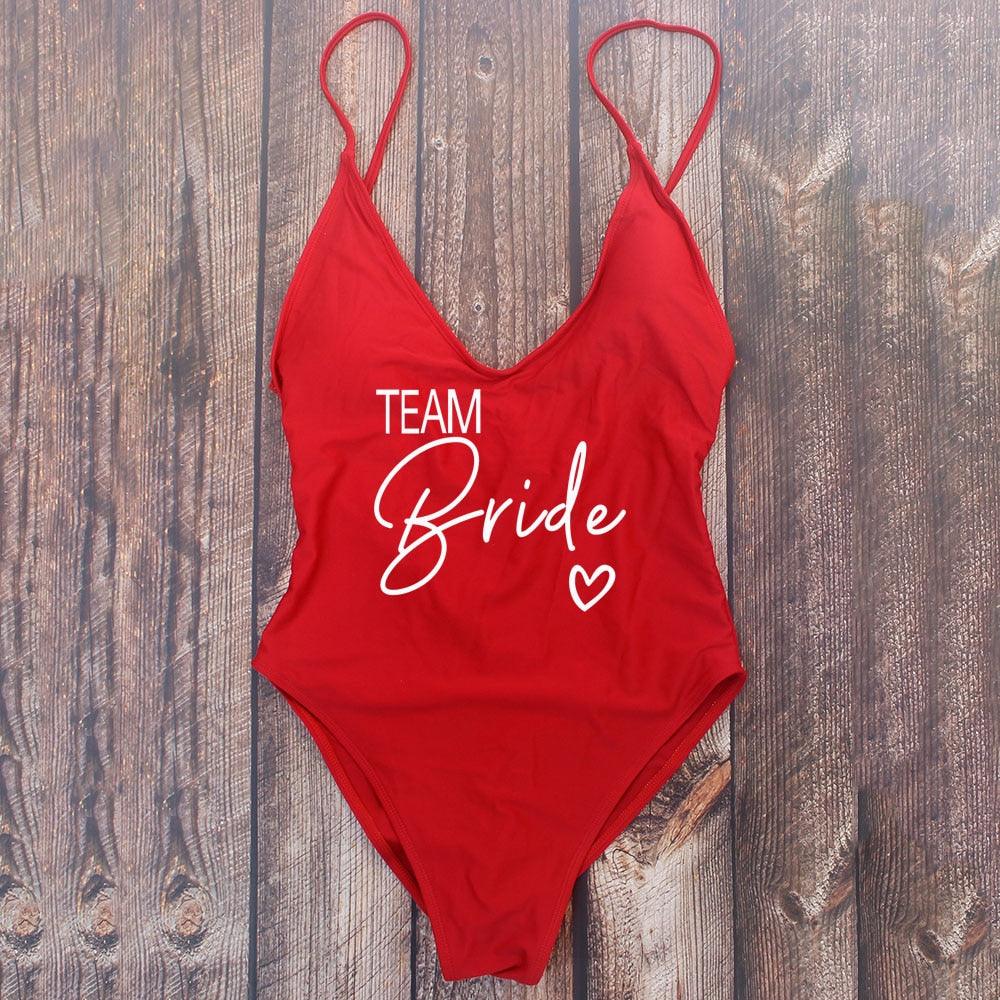 Padded Bride / Team Bride One Piece Swimsuit Swimwear - The Burner Shop