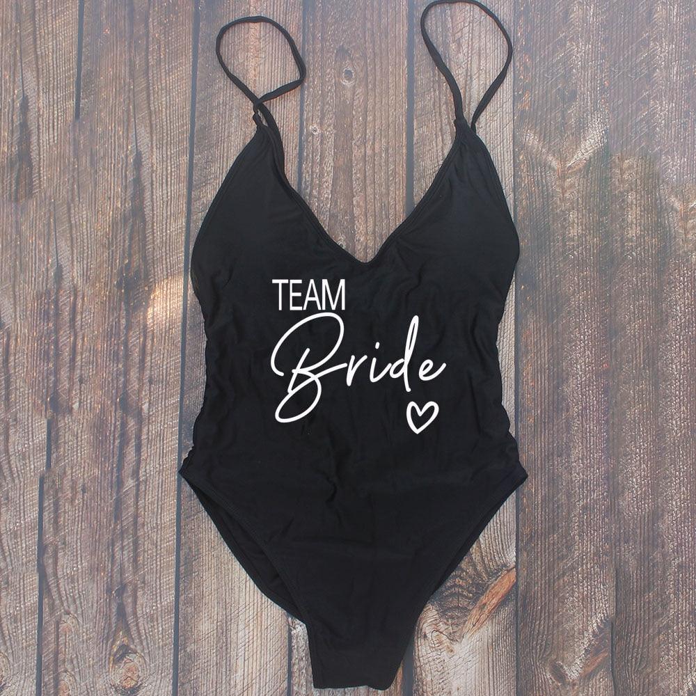 Padded Bride / Team Bride One Piece Swimsuit Swimwear - The Burner Shop