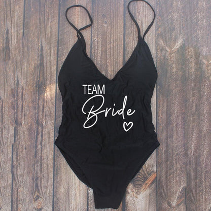 Padded Bride / Team Bride One Piece Swimsuit Swimwear - The Burner Shop