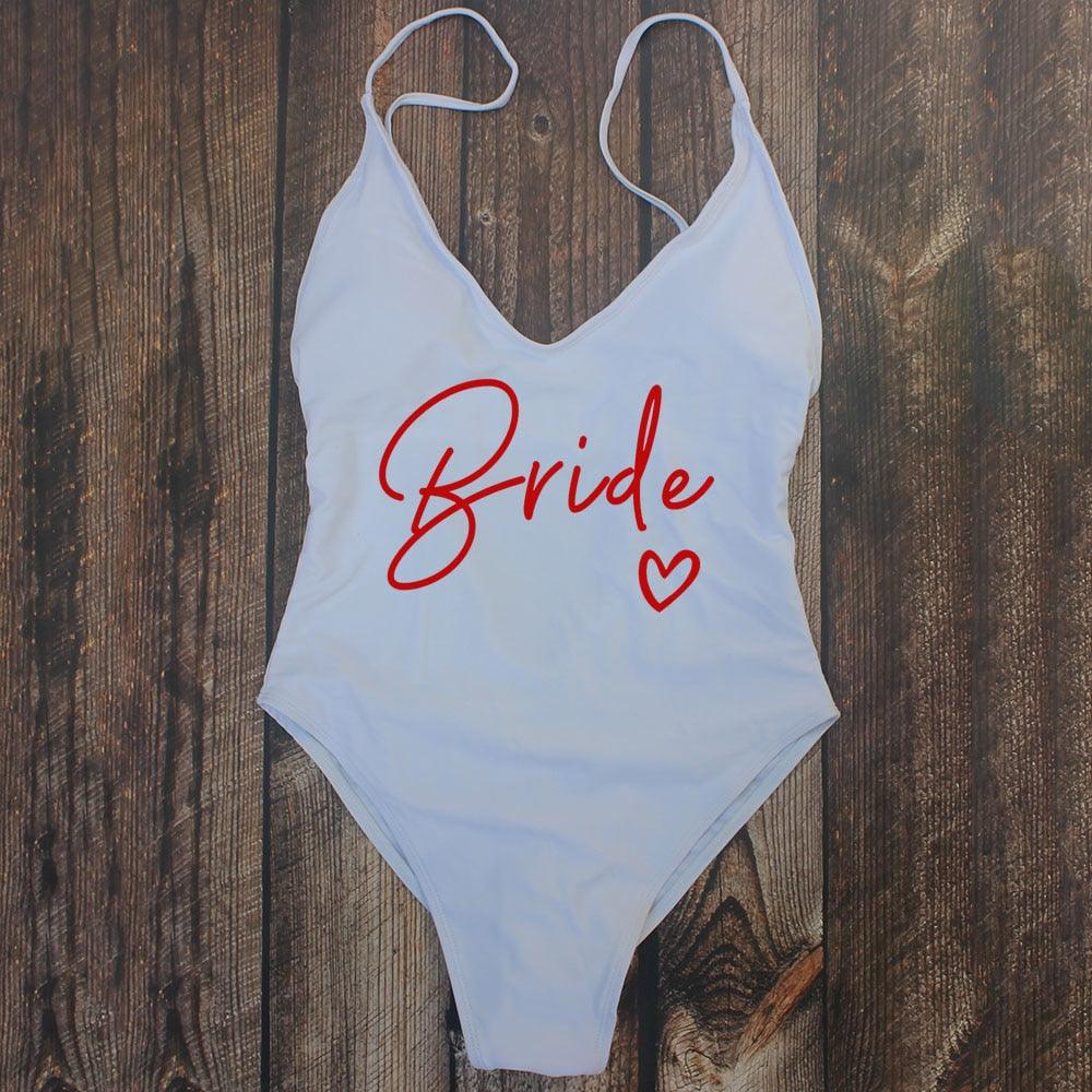 Padded Bride / Team Bride One Piece Swimsuit Swimwear - The Burner Shop