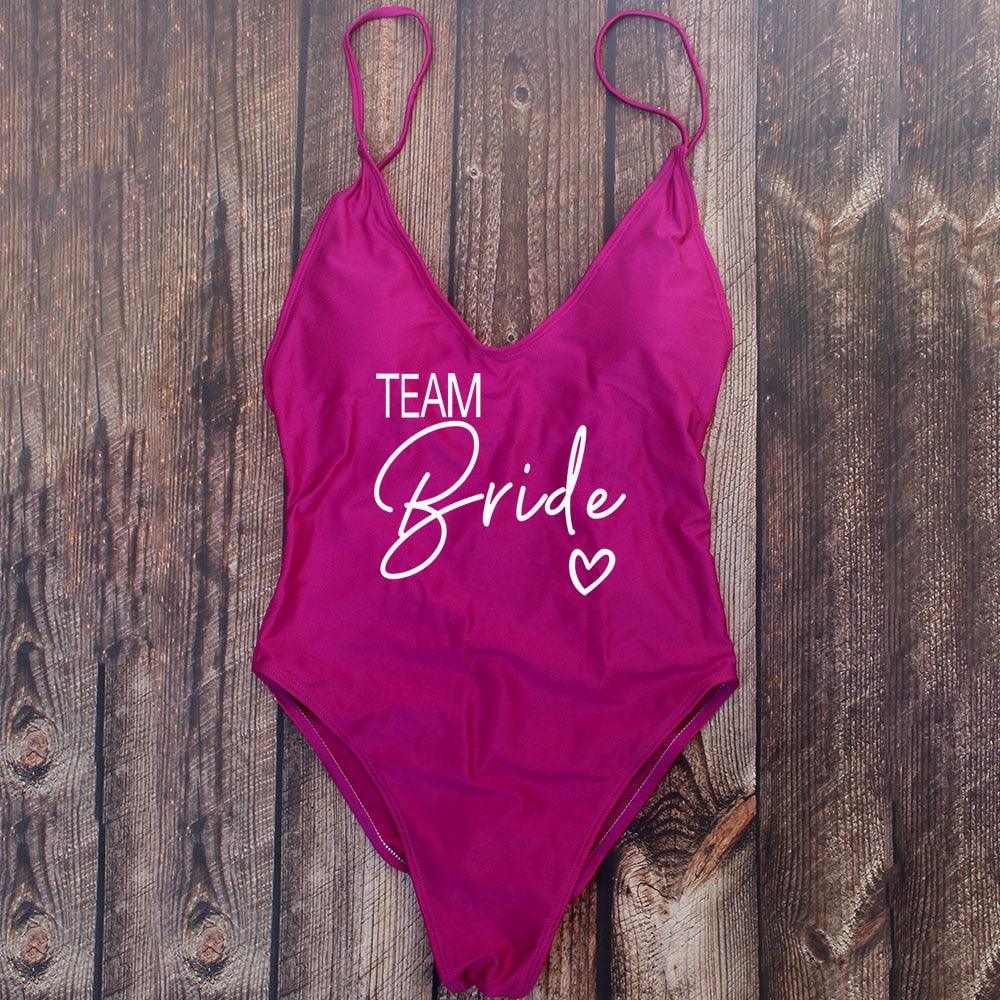 Padded Bride / Team Bride One Piece Swimsuit Swimwear - The Burner Shop