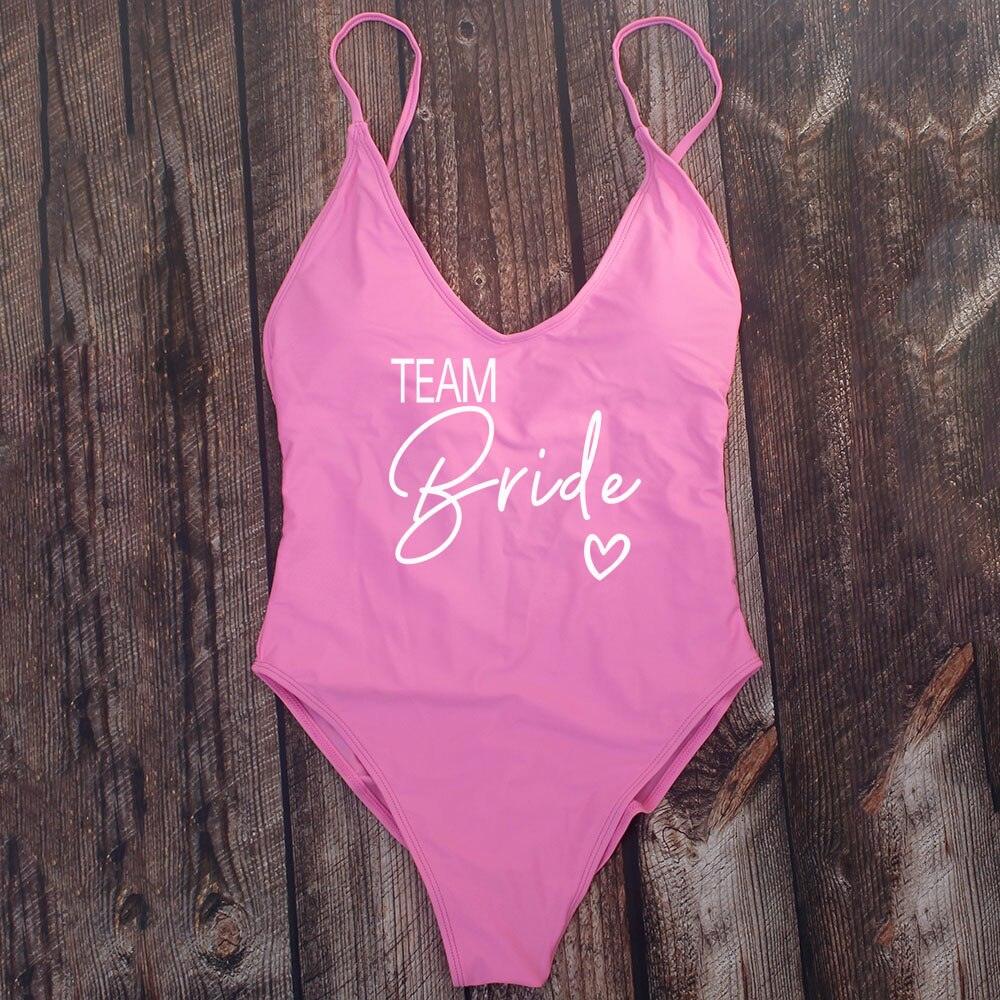 Padded Bride / Team Bride One Piece Swimsuit Swimwear - The Burner Shop