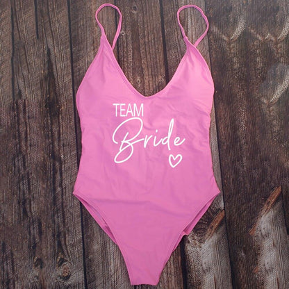 Padded Bride / Team Bride One Piece Swimsuit Swimwear - The Burner Shop
