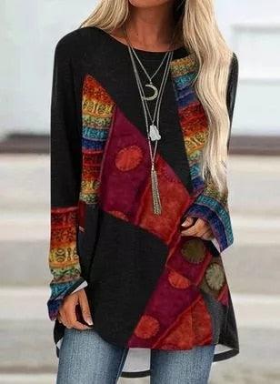 Patchwork Long Sleeve Sweater Sweaters - The Burner Shop