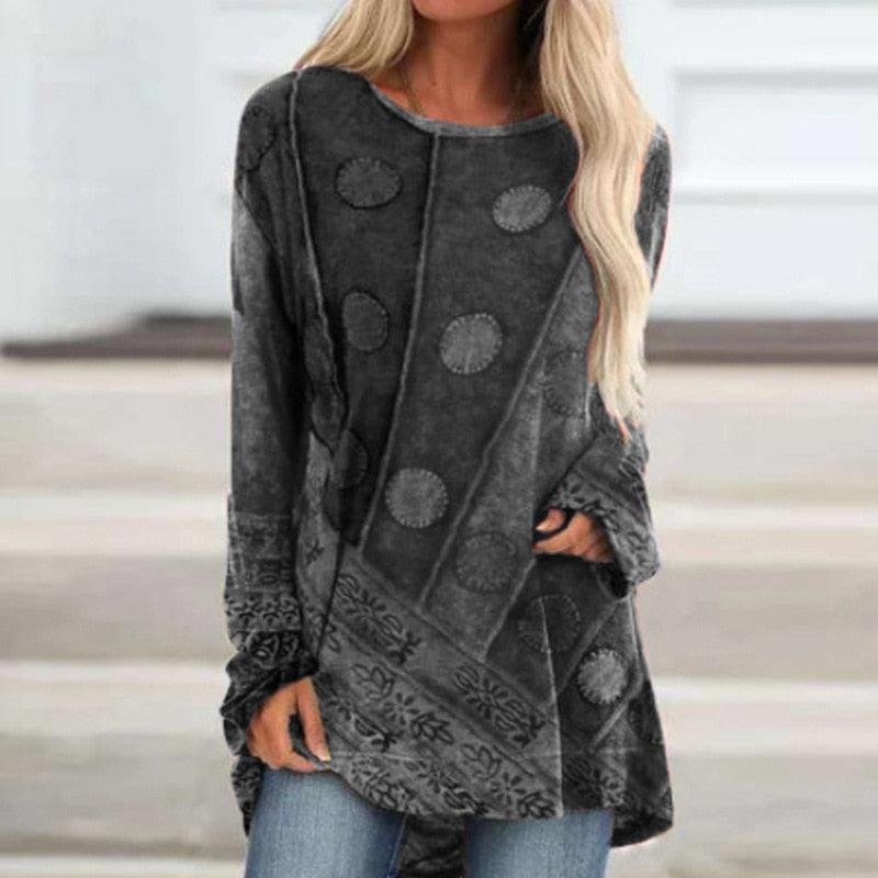Patchwork Long Sleeve Sweater Sweaters - The Burner Shop