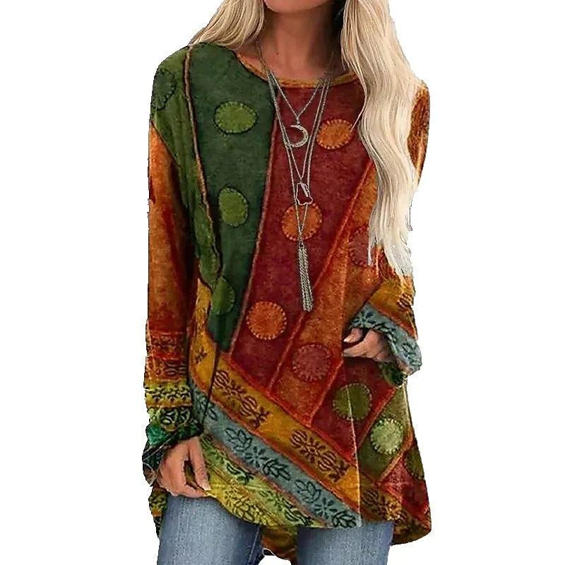 Patchwork Long Sleeve Sweater Sweaters - The Burner Shop