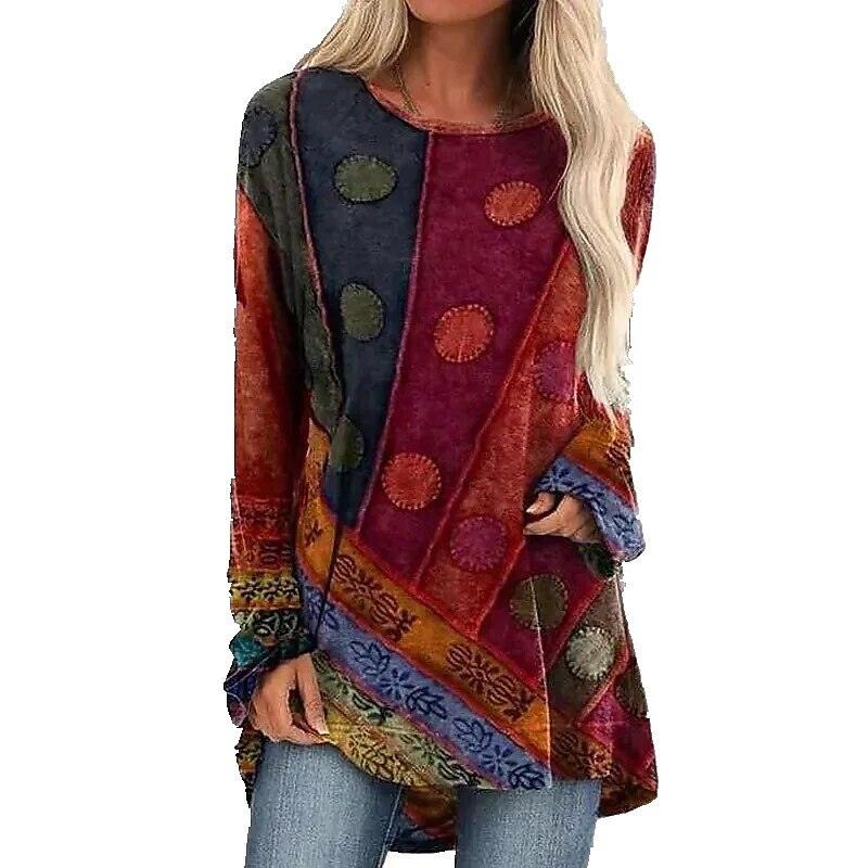 Patchwork Long Sleeve Sweater Sweaters - The Burner Shop