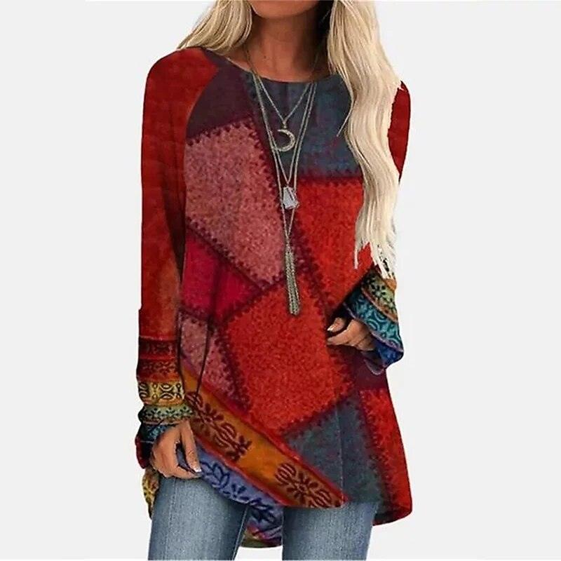 Patchwork Long Sleeve Sweater Sweaters - The Burner Shop
